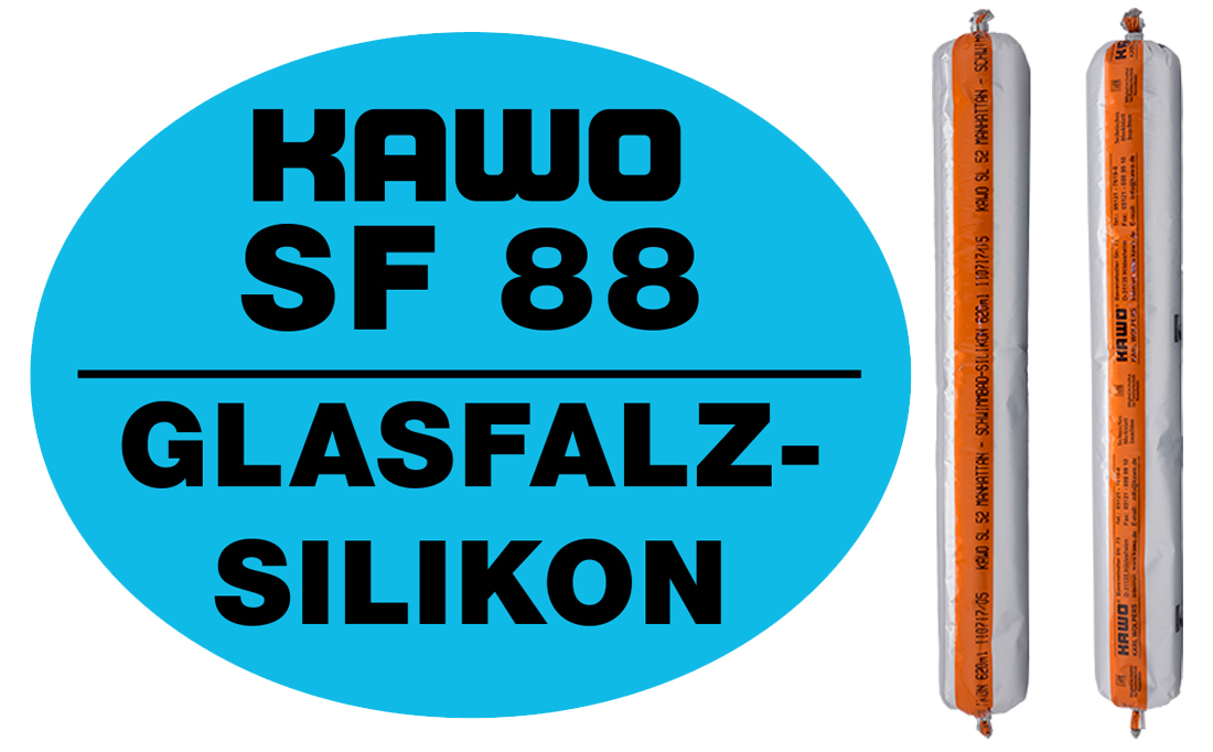 KAWO SF 88 Premium 1K Glasfalz Silikon Dichtstoff Folienbeutel 620 ml weiß 